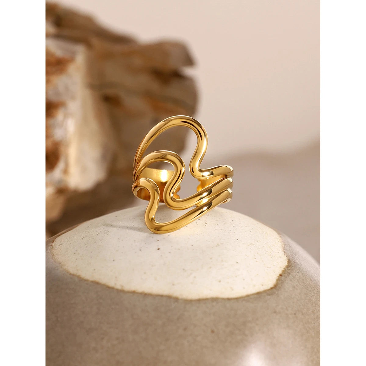 Golden Chicane Ring - Open