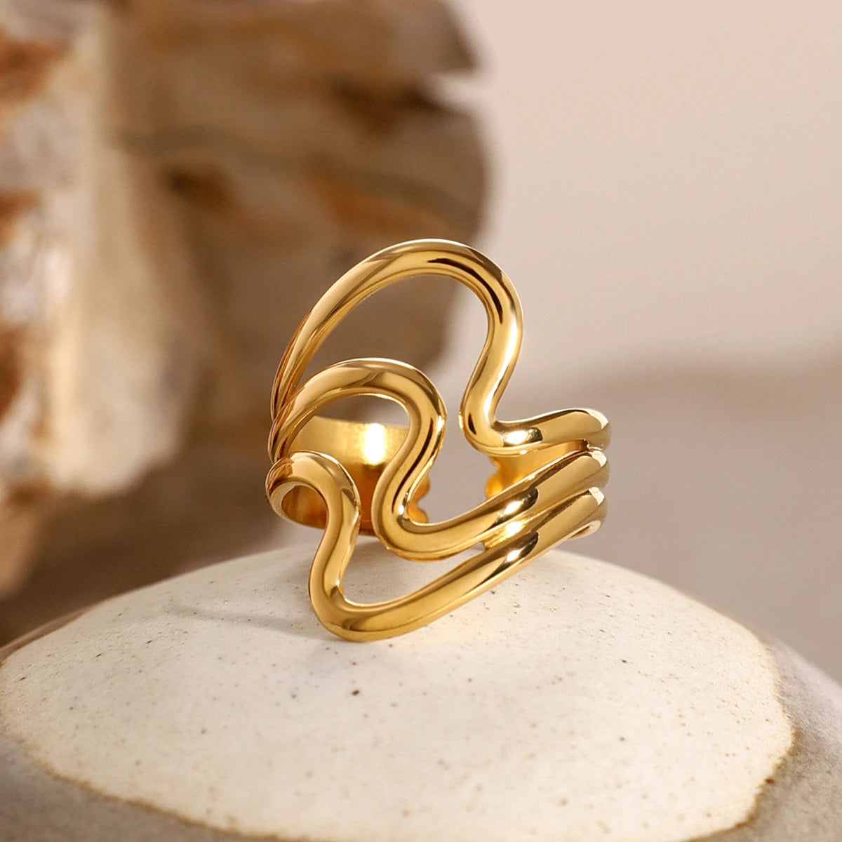 Golden Chicane Ring - Open