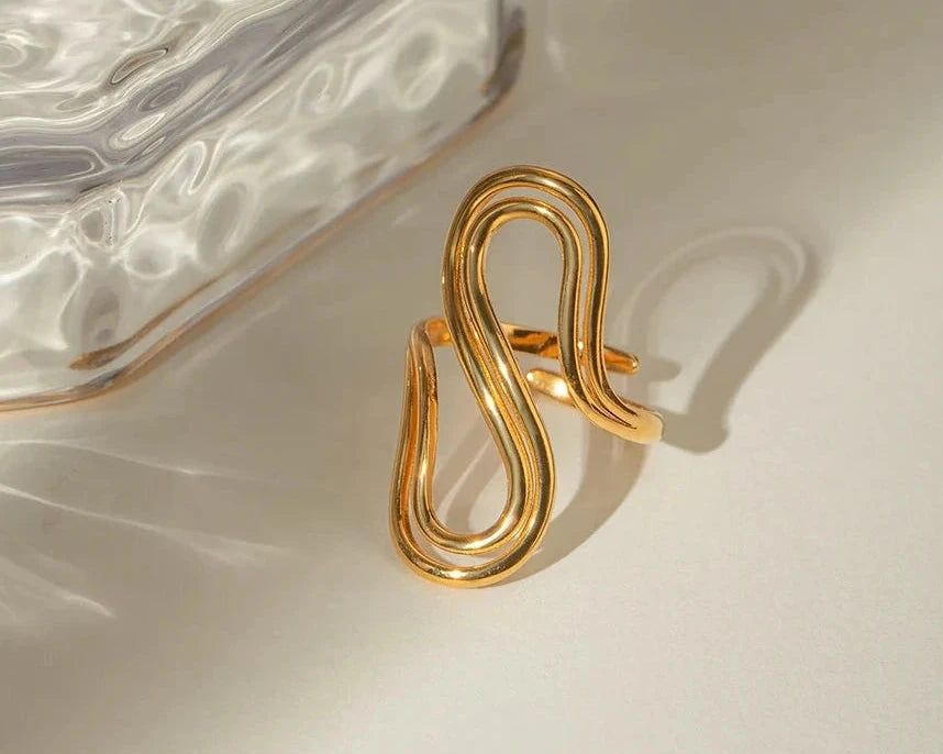 Golden Whirl Ring - Adjustable