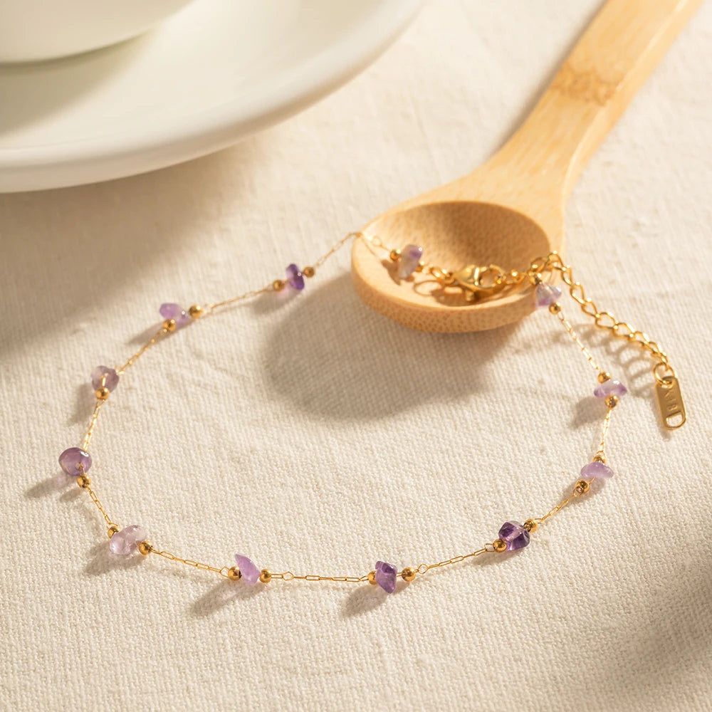 Amethyst Stone Anklet