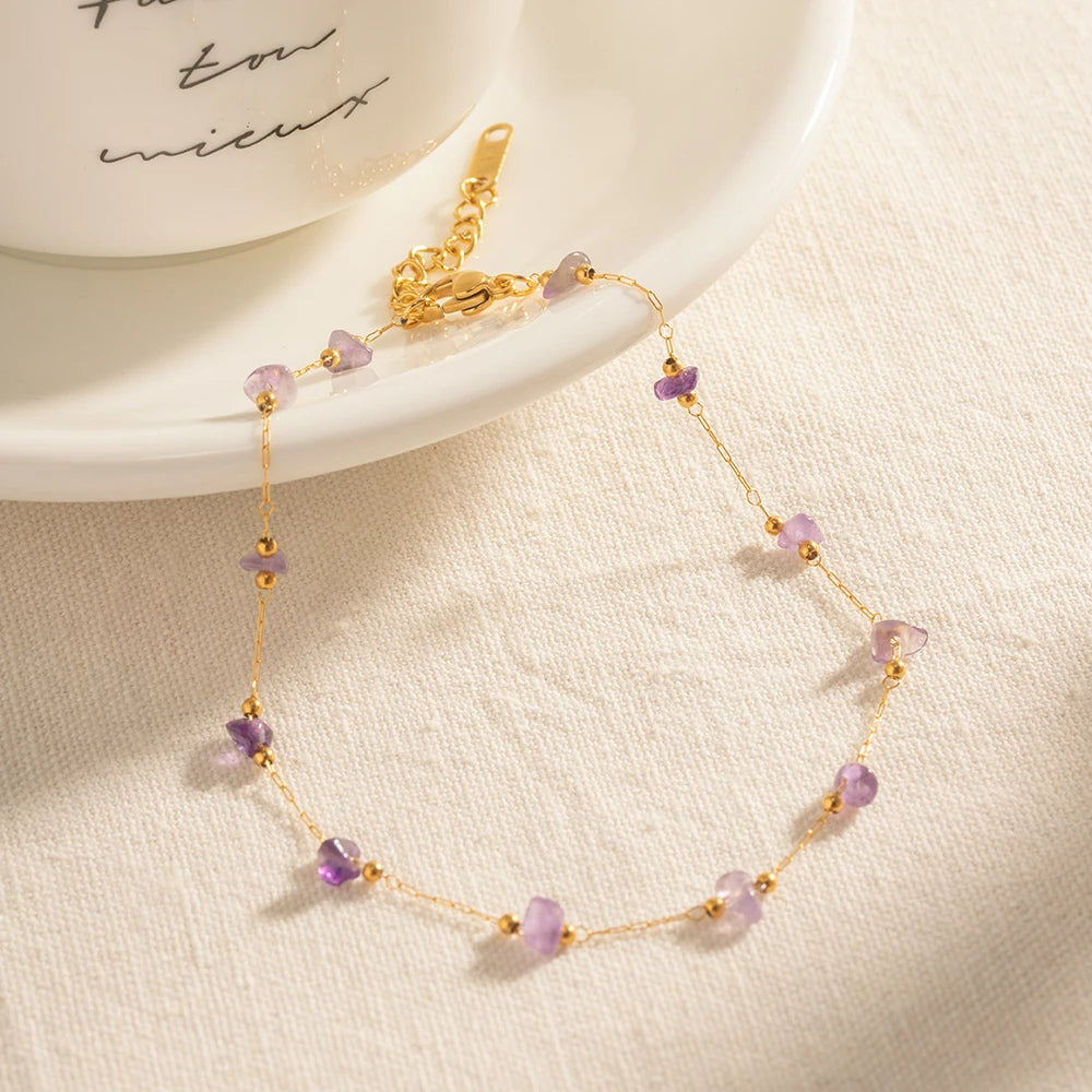 Amethyst Stone Anklet