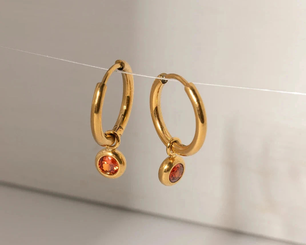 Radiant Drop Hoop Earrings