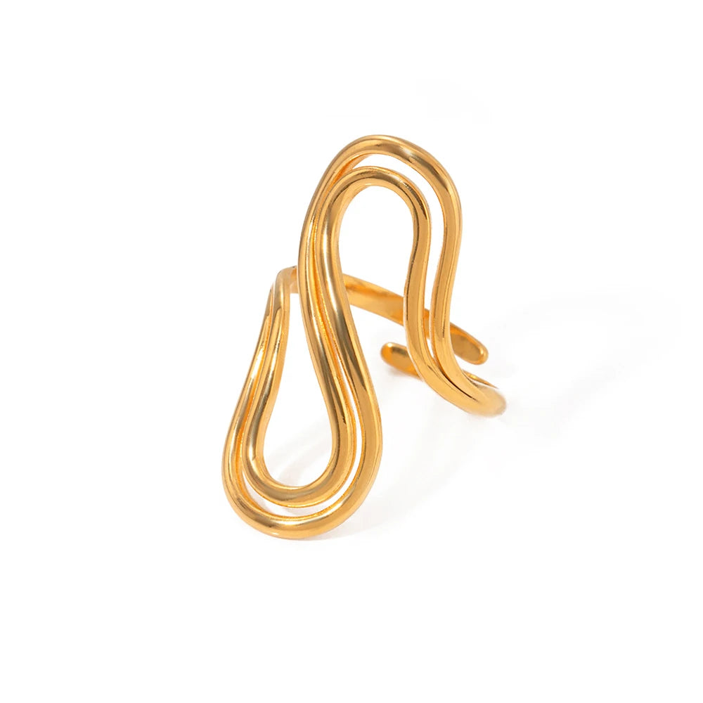 Golden Whirl Ring - Adjustable